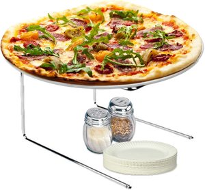 Estante para pizzas, soporte de 8 capas, 16,7 ''H x 12'' <span class=keywords><strong>L</strong></span> x 12 ''W, juego de aluminio para hornear pizzas para un fácil almacenamiento y horneado de pizzas múltiples - Product Image 5