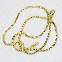 Plaqué or 18 carats 2mm chaîne serpent collier collier accessoires chaîne torsadée pour la fabrication de bijoux