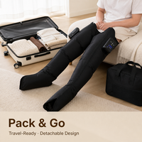 Appareil de massage des jambes à 5 chambres, pression d'air 30-240 mmHg, bottes de récupération sportive, unité principale détachable, rechargeable, pour usage domestique