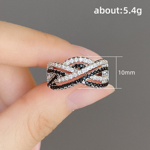 F1635 Women's Geometric <b>Eternity</b> Band <b>Ring</b> Lab Created <b>Cubic</b> <b>Zirconia</b> Pave Setting Engagement Fashion <b>Rings</b> - Product Image 4