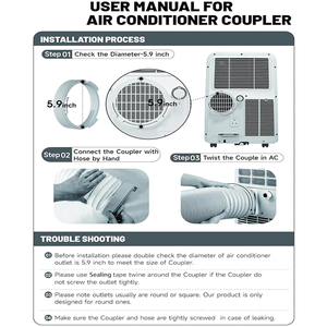 Tragbare 5,9-Zoll-Klimaanlagen Teile Heimgebrauch A/C-Anschluss Auspuffs ch lauch kupplung mit manueller Anwendung - Product Image 4