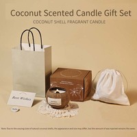 Coffret cadeau de Noël en coquille de noix de coco, bougie artisanale de luxe à la cire de soja pour femme, cadeau d'anniversaire pour meilleure amie, bougies parfumées