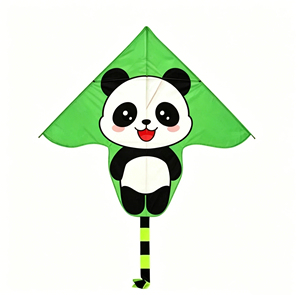 Cerf-volant pour enfants en forme d'animal de dessin animé, facile à faire voler, en polyester, triangulaire, avec longue queue, pour les sports de plein air et les jeux en famille - Product Image 2