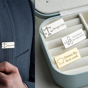 Alfileres <span class=keywords><strong>de</strong></span> insignia <span class=keywords><strong>de</strong></span> seguridad <span class=keywords><strong>de</strong></span> etiqueta <span class=keywords><strong>de</strong></span> <span class=keywords><strong>nombre</strong></span> <span class=keywords><strong>de</strong></span> marca en blanco chapado en oro y plata <span class=keywords><strong>de</strong></span> hotel personalizado al por mayor - Product Image 2