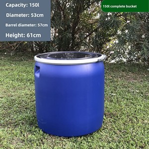 Baril en <span class=keywords><strong>plastique</strong></span> bleu résistant aux alcalis acides de <span class=keywords><strong>150</strong></span> <span class=keywords><strong>litres</strong></span> Tambours de fermentation d'eau de qualité alimentaire ménagers Seaux à grande bouche épaissis - Product Image 6