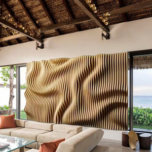 Décoration murale en bois massif sculpté en 3D <span class=keywords><strong>Art</strong></span> de design d'intérieur écologique pour villas peint gravure modèle d'étagère en bois emballage en boîte - Product Image 5