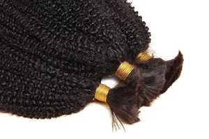 Kinky Krullend Menselijk Haar Bundels Extensions 100G Afro Kinky Krullend Menselijk Haar Bulk Voor Vlechten Geen Inslag Voor Zwarte vrouwen