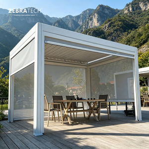 Tonnelle d'extérieur en aluminium thermolaqué 3x4m avec norme UKCA, écologique et naturelle, pour la décoration de patio et de piscine - Product Image 2