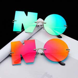 Gafas de Sol Punk con Marco Metálico, Diseño Único y Personalizado con Logotipo, Sin Montura, con Espejo, Sin Forma de Letra, para Hombre y Mujer - Product Image 2