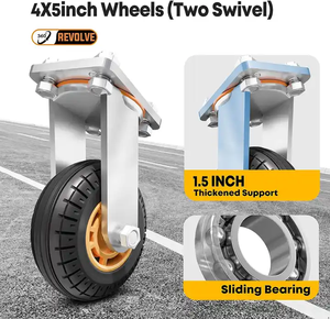 Kolay saklama için 360 derece döner tekerlekler ağır Platform kamyon düz hareketli sepeti el kamyon çelik itme sepeti <span class=keywords><strong>Dolly</strong></span> - Product Image 4