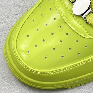 Baskets décontractées et tendance pour hommes en cuir véritable, antidérapantes, respirantes, épaisses, vert fluorescent, idéales pour la marche – Nouvelle collection automne - Product Image 3