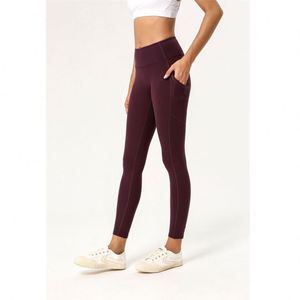 <span class=keywords><strong>Non</strong></span> Vedere Attraverso Pantaloni di Yoga Tasca Logo Fuori di Tasca A Vita Alta Pantaloni di Yoga, Pancia di Controllo, Tasca - Product Image 3