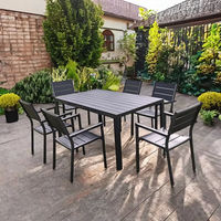 Table à manger à cadre en aluminium de meilleur prix de qualité avec 6 chaises table et chaises d'extérieur imperméables ensemble de salle à manger de jardin