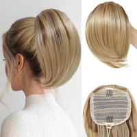 Perruque synthétique haut de gamme en queue de cheval droite avec cordon de serrage, style européen et américain, pour femme, nouvelle, naturelle et volumineuse, avec boucle