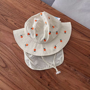 قبعة شمس سريعة الجفاف للحماية من الشمس، قبعات صيفية للشاطئ واللعب، قبعة دلو للأطفال مع تطريز حيوانات وغطاء للرقبة - Product Image 3