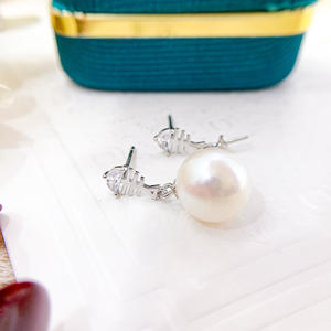 Pendientes de Plata S925 con Cuentas de 7-10 mm, Accesorio de Perlas para DIY, Pendientes de Plata con Diseño de Espina de Pescado 21142, Accesorio de Moda, Soporte Vacío - Product Image 3