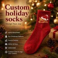 Chaussettes de Noël en coton jacquard à motif personnalisé, chaudes, avec coussin thermique en tissu éponge pour femme, idéales pour l'hiver – Vente en gros