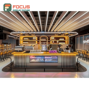 Mostrador Profesional para Servicio de Café, Estación de Barista, Estante para Caja Registradora, Base de Nogal, Mostrador para Cafetería - Product Image 5