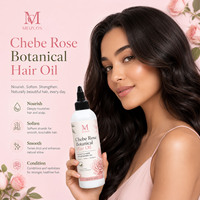 Minyak Rambut Botani Chebe Rose 120ml Ekstrak Mawar Macadamia Jojoba Lavender Vitamin E Perawatan Kulit Kepala untuk Rambut Kering Mengembang dan Berkilau