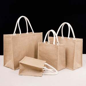 Hot Selling Custom Logo Printed Reusable Natural <b>Burlap</b> Jute Tote <b>Bag</b> Wholesale Shopping <b>Bags</b> - Product Image 1