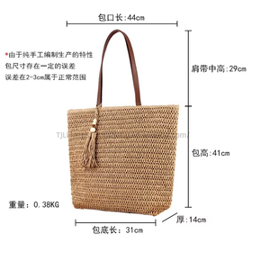 Nuevo Bolso de Mano con Marco Ovalado Trapezoidal, Estilo Casual para Vacaciones en la Playa, Combinable con Todo, con Borlas de Piel y Cierre, Bolso de Moda para Mujer, Tanjing - Product Image 5