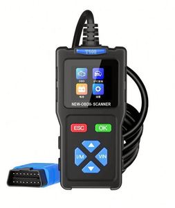เครื่องอ่านโค้ดรถยนต์รุ่น T100 แบบขายส่ง OBD2 สแกนเนอร์ 5-12V เครื่องวิเคราะห์รหัสข้อผิดพลาดของรถยนต์ ใช้งานง่าย รับประกัน 1 ปี - Product Image 1