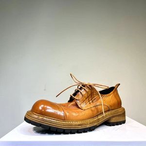 Chaussures en cuir formelles pour hommes de style britannique, chaussures derby à bout rond, chaussures de marié artisanales, chaussures pour hommes à deux attaches - Product Image 6