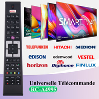 Télécommande RCA4995 de remplacement pour Hyundai/QILIVE/Digihome/TELECO/Edenwood/Telefunken/Continental Edison RC-A4995 RC4995 RC-4995