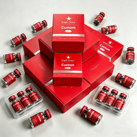 Emballage de médicaments imperméable avec logo personnalisé, design gratuit, pour pilules 3ml/10ml, étiquette, boîte de peptides, 1 paquet, 2 flacons, carton holographique