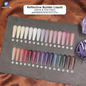 HEMA FREE & Gel de construction liquide auto-nivelant à la texture fine, effet opale pailleté, couleur argent, en flacon - Product Image 5