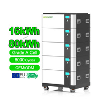 Stock UE Batterie LiFePO4 empilable et modulaire 51.2V 314Ah 16kWh avec communication CAN pour système de stockage d'énergie solaire domestique 32kWh 48kWh 64kWh