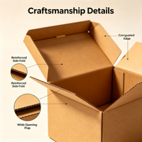 Boîte d'expédition en papier kraft grand format sur mesure, acceptant les commandes d'échantillons, logo imprimé, boîte recyclable pour l'emballage des produits