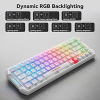 Flux 68-Key Mechanical HE Gaming Keyboard Ice White Transparent Case Magnetic Switches Adjustable Actuation Dynamic RGB Lighting