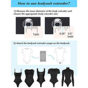Wholesale <strong>Bodysuit</strong> Popper <strong>Extender</strong> Adjustable Length Adult Women 2 Snap Crotch Extension Shapewear <strong>Bodysuit</strong> Crotch <strong>Extenders</strong> - Product Image 2