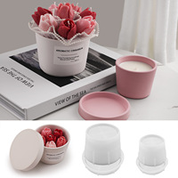 CARATTE Moule en silicone pour bougie, pot de fleur, boîte cadeau, conteneur, résine, bricolage