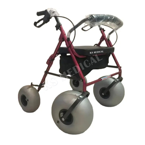 KSM-SW3 pieghevole da spiaggia <span class=keywords><strong>con</strong></span> <span class=keywords><strong>freno</strong></span> <span class=keywords><strong>a</strong></span> <span class=keywords><strong>mano</strong></span> regolabile in altezza e pneumatici Sand-Friendly Walker per passeggiate in mare sicure - Product Image 4
