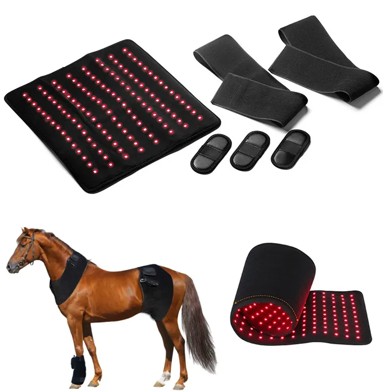 Pet Physiotherapie Gürtel Pferde Pflege in der Nähe von Infrarot Huf Schmerz linderung Flexible Rotlicht therapie Horse Pad für Pferd