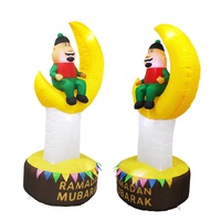 Nouvelles décorations gonflables musulmanes pour l'Aïd Ramadan, homme assis sur la lune, polyester 190T, décorations de festival en plein air