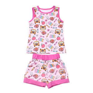 Yiying 캐주얼 여자 의류 세트 민소매 탱크 탑과 반바지 운동복 바지 밀크 실크 인쇄 도매 - Product Image 2