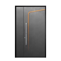 Porte de sécurité double à design unique, style italien, en aluminium, à battants inégaux, vente chaude auprès des fabricants chinois