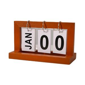 Perfect Welcome Gift Simple Wooden Perpetual Calendar Photo Props for Home Dormitory Business Stylish Promotional Business Gift