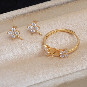 Wenchi 925 Silver Needle Earnail <b>Set</b> Lucky Grass 8-9 Ring Base DIY <b>Pearl</b> <b>Jewelry</b> Accessories Fashion <b>Jewelry</b> <b>Set</b> 16586 China - Product Image 1