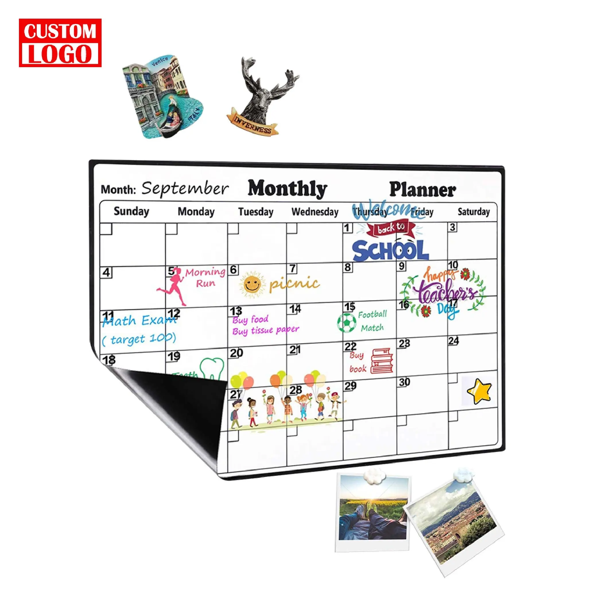 Customized Magnetic Calendar With Labels Fridge Calendar Magnetic Dry Erase Magnet Calendar Promo