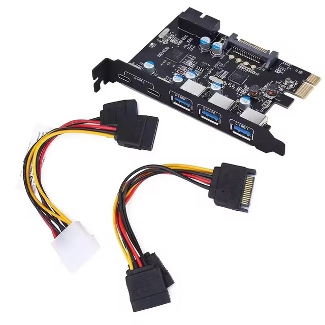 PCI Express Card To 3 PORTS USB 3.0 2 PORTS USB3.1 Type C Internal USB 3.0 20PIN 7 Ports USB HUB Pcie To Tyoe-c Expansion Card