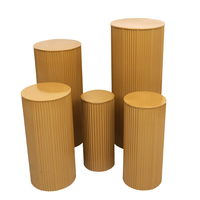 Décoration de table de dessert cylindrique en fer forgé plissé ondulé pour mariage, guide de chemin pour événements, aménagement de lieu de fête, décoration circulaire