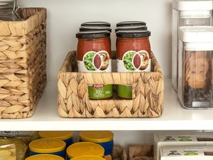 Cesto Pieghevole in Tessuto con Coperchio, Cesto in Paglia Naturale, Accessorio da Bagno, Cesto per Biancheria, Vino, Regali, <span class=keywords><strong>Frutta</strong></span> - Product Image 3