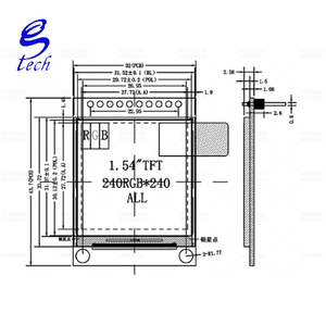 หน้าจอ TFT LCD ขนาด 1.54 นิ้ว ST7789 หน้าจอขนาดเล็ก 240x240 จอแสดงผล LCD หน้าจอสี่เหลี่ยมหน้าจอสี SPI - Product Image 2