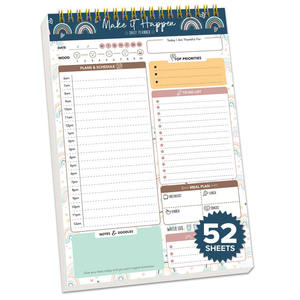 Nouvel Arrivage Simple 52 Jours Hebdomadaire Réfrigérateur Carnet Personnalisé Bloc-Notes Journal Organisateur <span class=keywords><strong>Agenda</strong></span> Livre avec Couverture en PVC Reliure à Spirale - Product Image 1