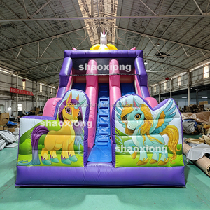 Structure gonflable commerciale licorne avec toboggan double piste et souffleur pour fête d'<span class=keywords><strong>anniversaire</strong></span> - Product Image 2