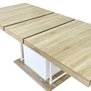 Modern Rectangle <strong>Extendable</strong> <strong>Dining</strong> <strong>Table</strong> for 6-10 People Oak Solid Wood Apartment-Friendly Adjustable Length 160-200cm - Product Image 4